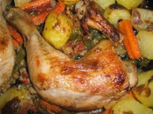 1/4 Pollo con Verdura